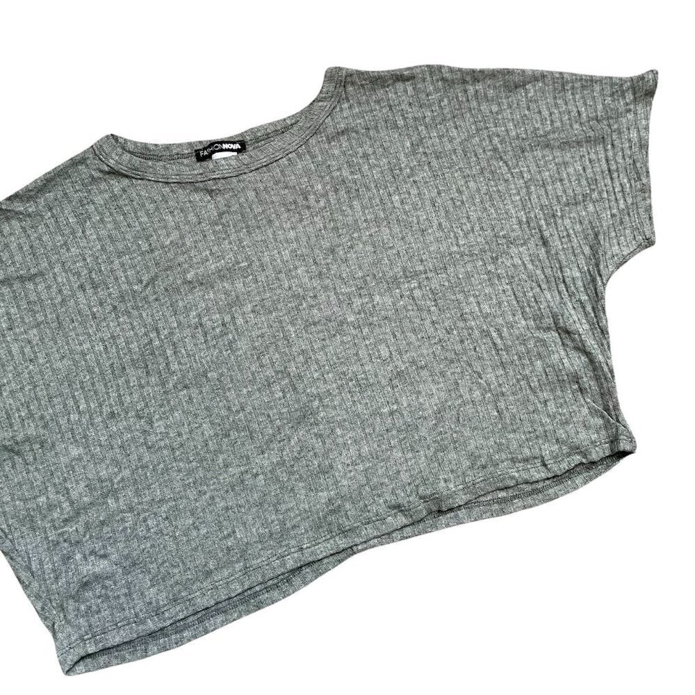 Fashion Nova Moss Green Ribbed Crop Top - Small